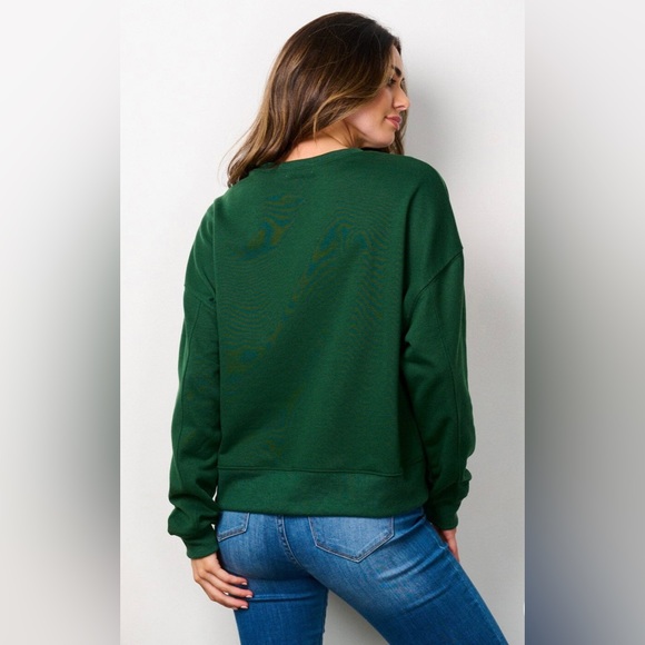 Altar’d State Smiley Face Boxy Cropped Sweater - Picture 3 of 9